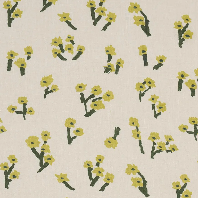 Schumacher 85900 Rosie Posy Yellow fabric swatch