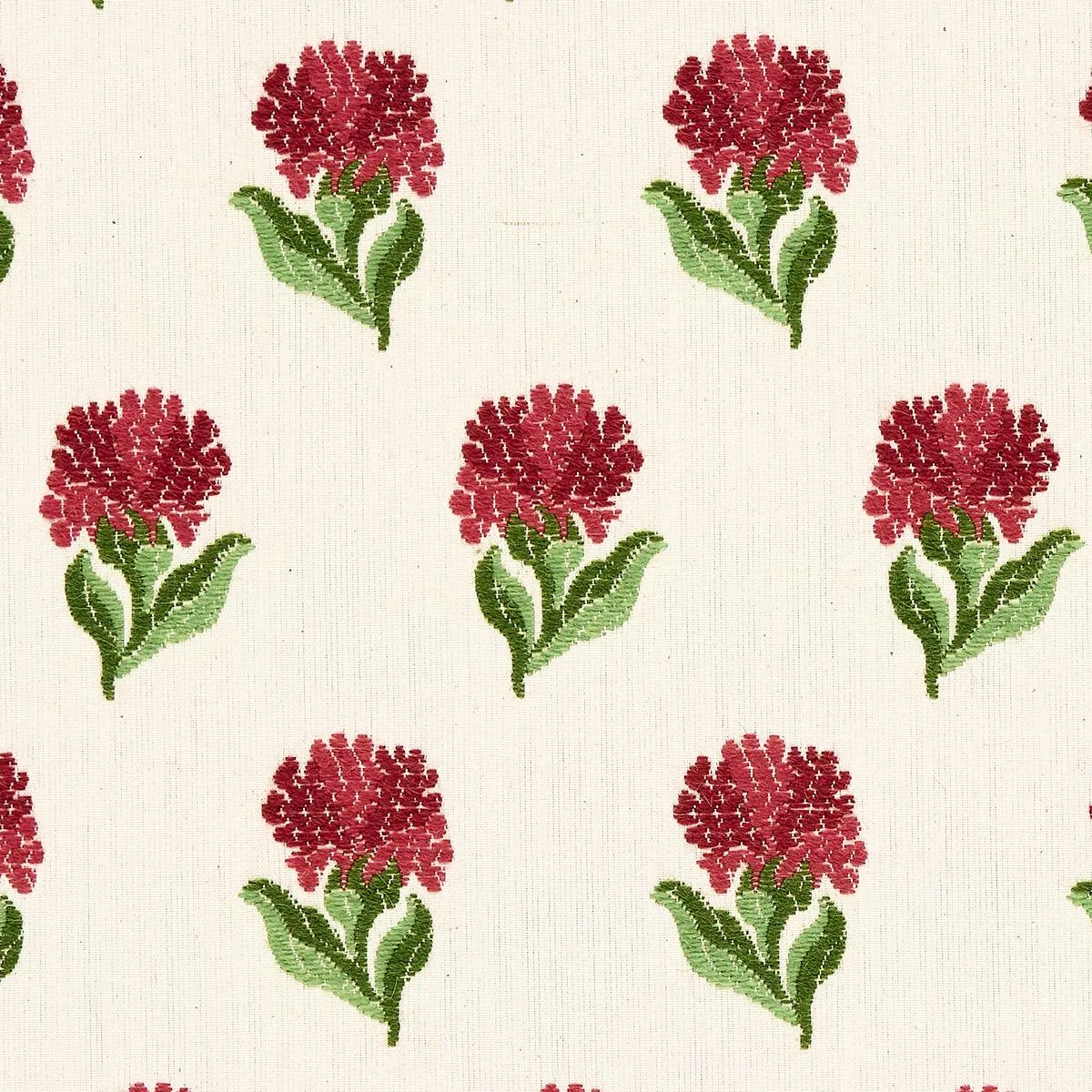 Schumacher 82630 Rosina Floral Garnet fabric swatch