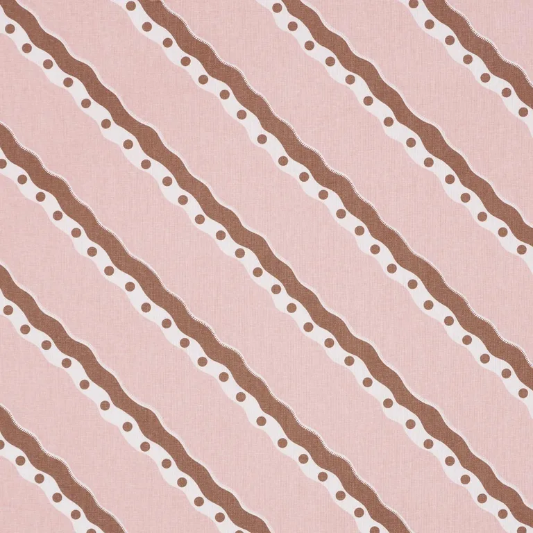 Schumacher 181912 Rousseau Stripe Cocoa & Blush fabric swatch