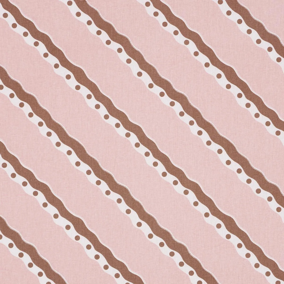 Schumacher 181912 Rousseau Stripe Cocoa & Blush fabric swatch