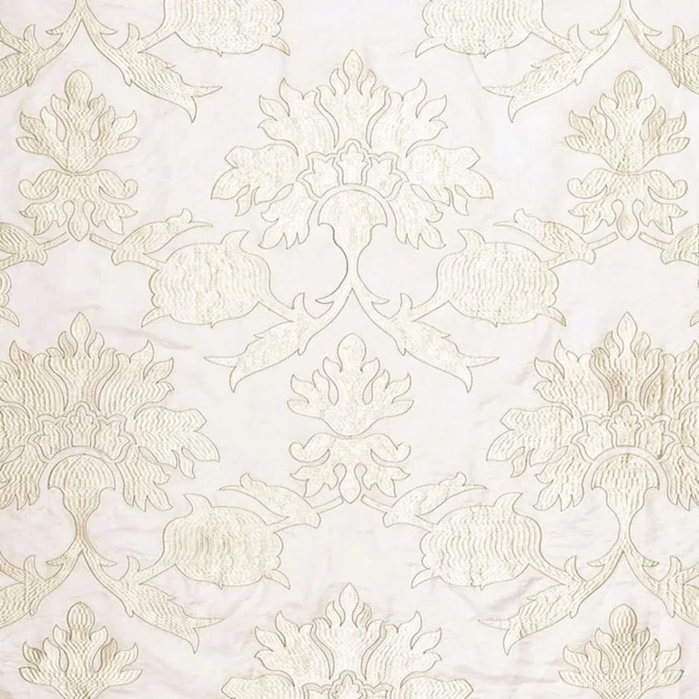 Schumacher 65291 Roussillon Embroidery Chalk fabric swatch