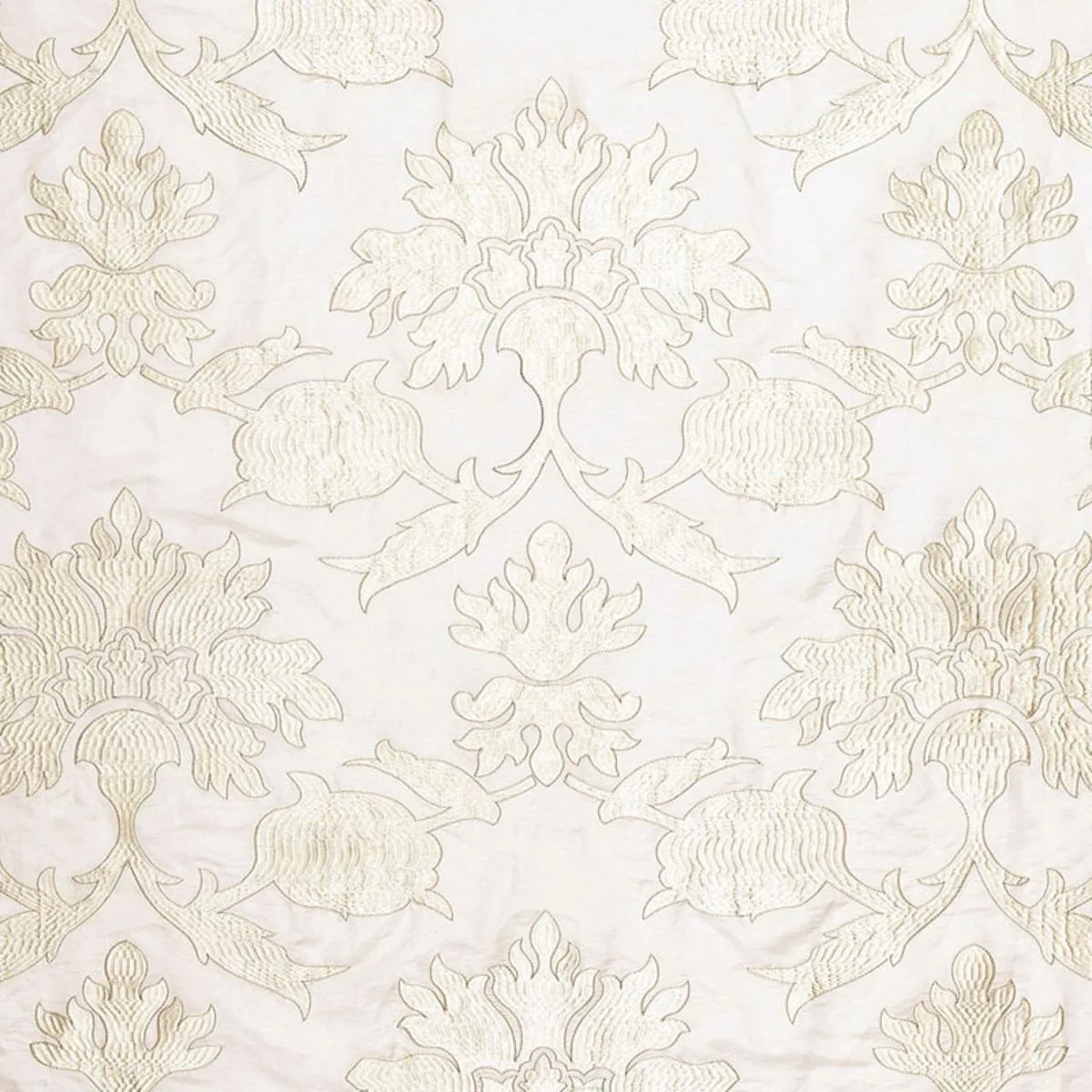Schumacher 65291 Roussillon Embroidery Chalk fabric swatch