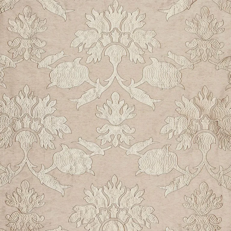 Schumacher 65290 Roussillon Embroidery Greige fabric swatch