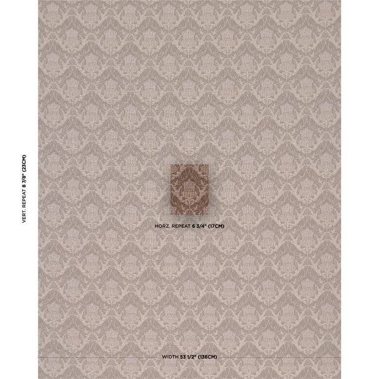 Schumacher 86632 Rowallan Trellis Bronze fabric swatch