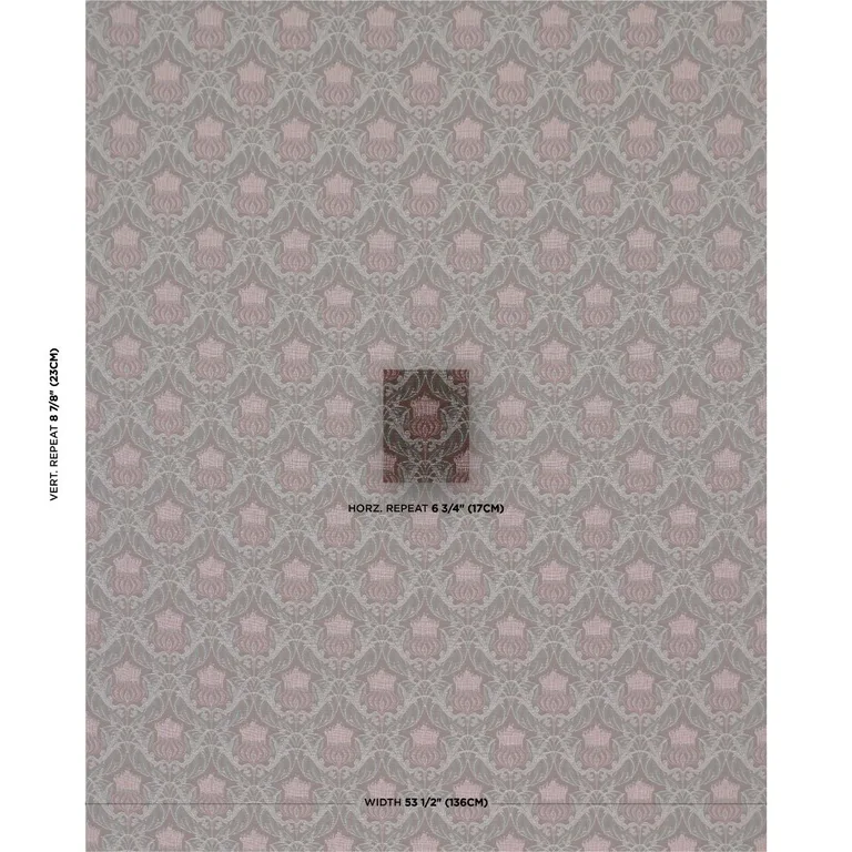 Schumacher 86630 Rowallan Trellis Chocolate fabric swatch