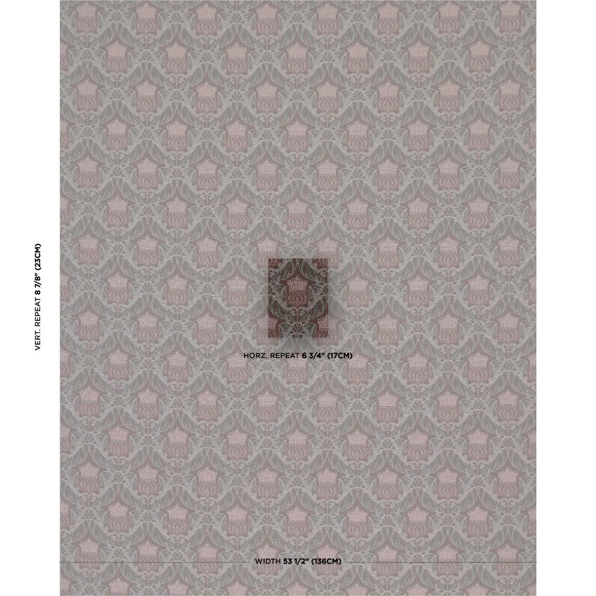 Schumacher 86630 Rowallan Trellis Chocolate fabric swatch