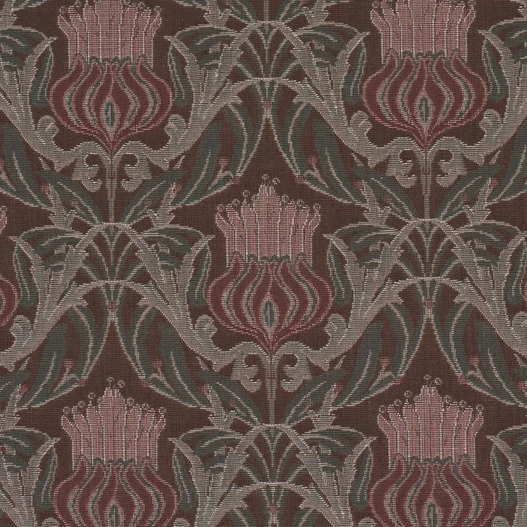 Schumacher 86630 Rowallan Trellis Chocolate fabric swatch