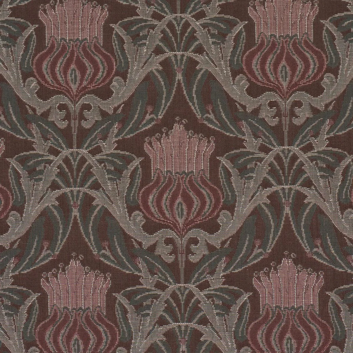 Schumacher 86630 Rowallan Trellis Chocolate fabric swatch