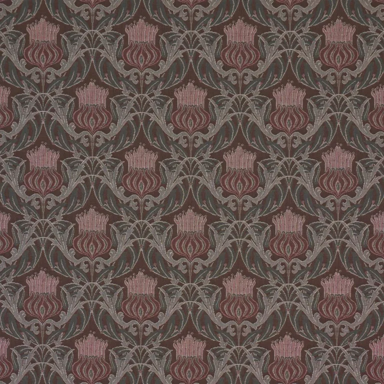 Schumacher 86630 Rowallan Trellis Chocolate fabric swatch