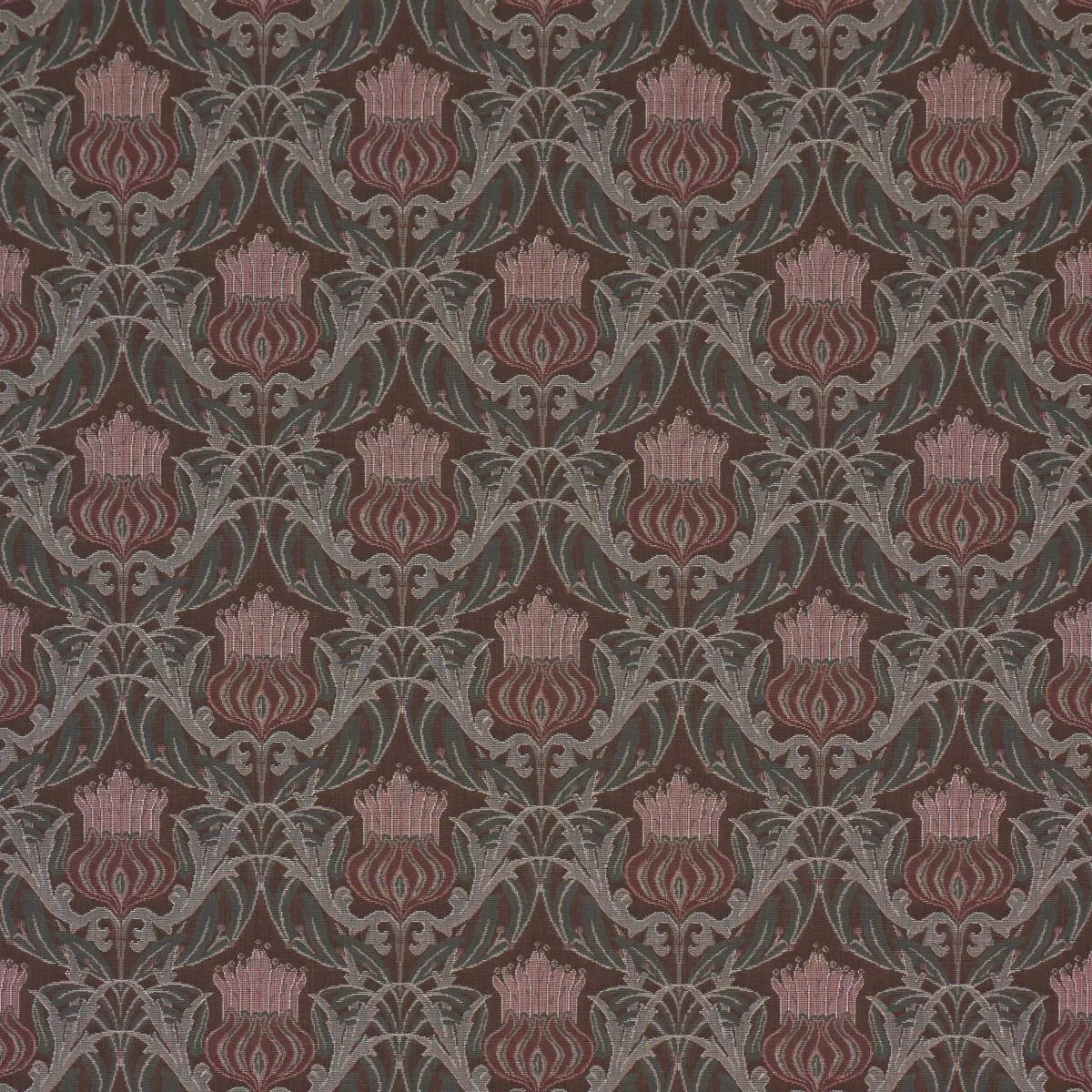 Schumacher 86630 Rowallan Trellis Chocolate fabric swatch