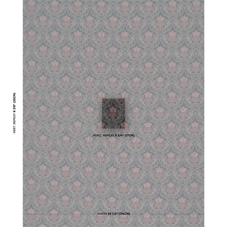 Schumacher 86631 Rowallan Trellis Midnight fabric swatch