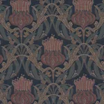 Schumacher 86631 Rowallan Trellis Midnight fabric swatch