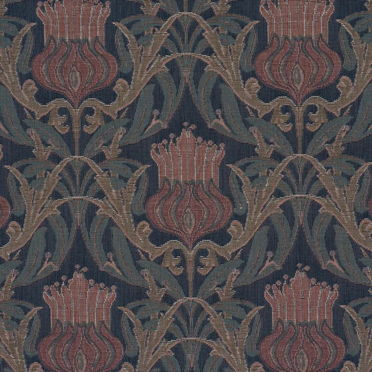 Schumacher 86631 Rowallan Trellis Midnight fabric swatch