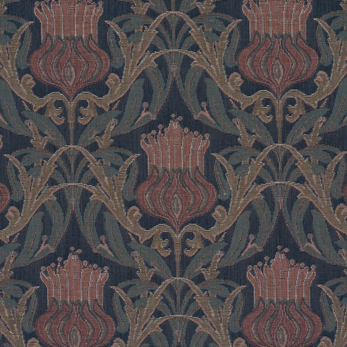 Schumacher 86631 Rowallan Trellis Midnight fabric swatch