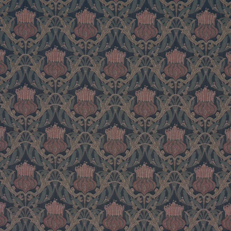 Schumacher 86631 Rowallan Trellis Midnight fabric swatch