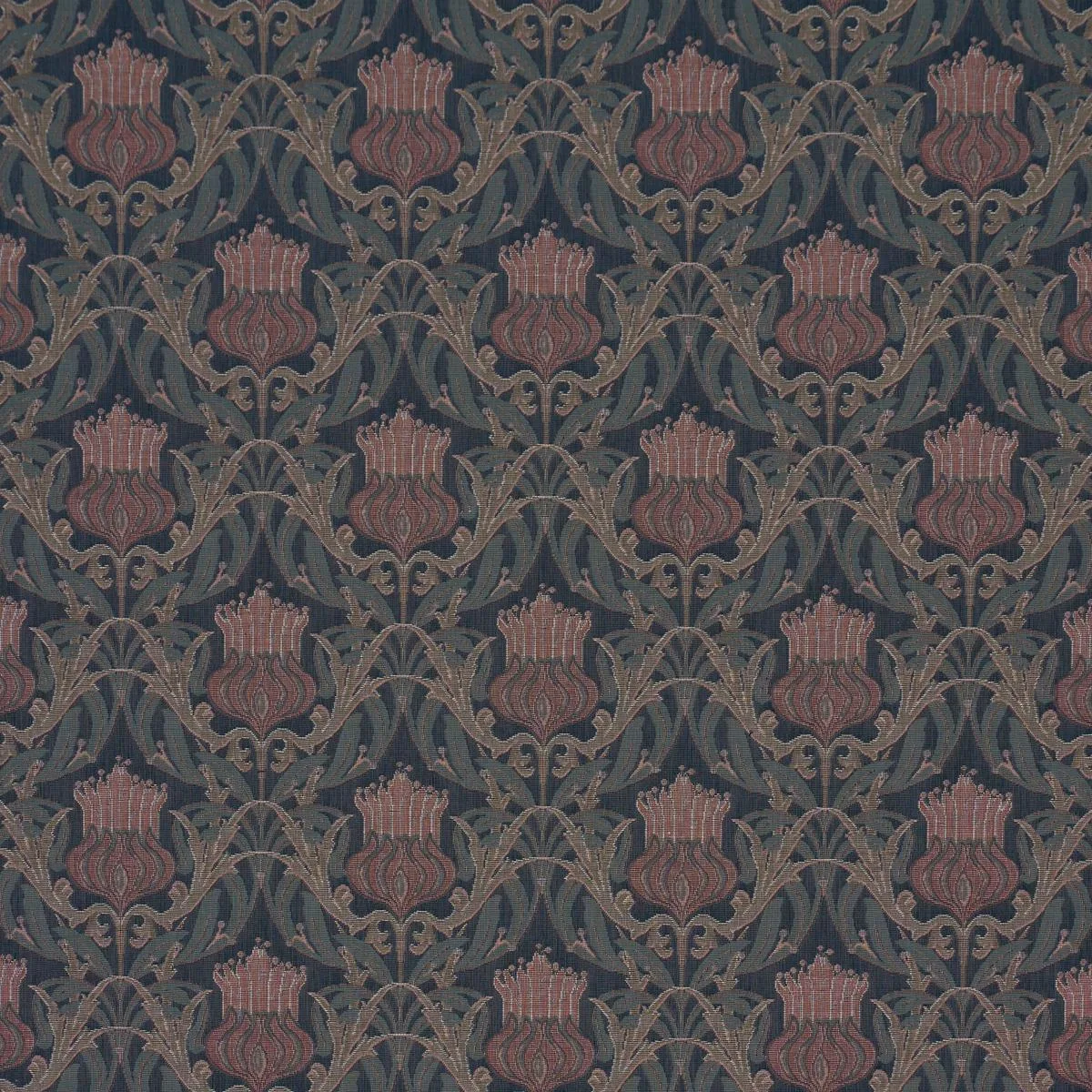 Schumacher 86631 Rowallan Trellis Midnight fabric swatch
