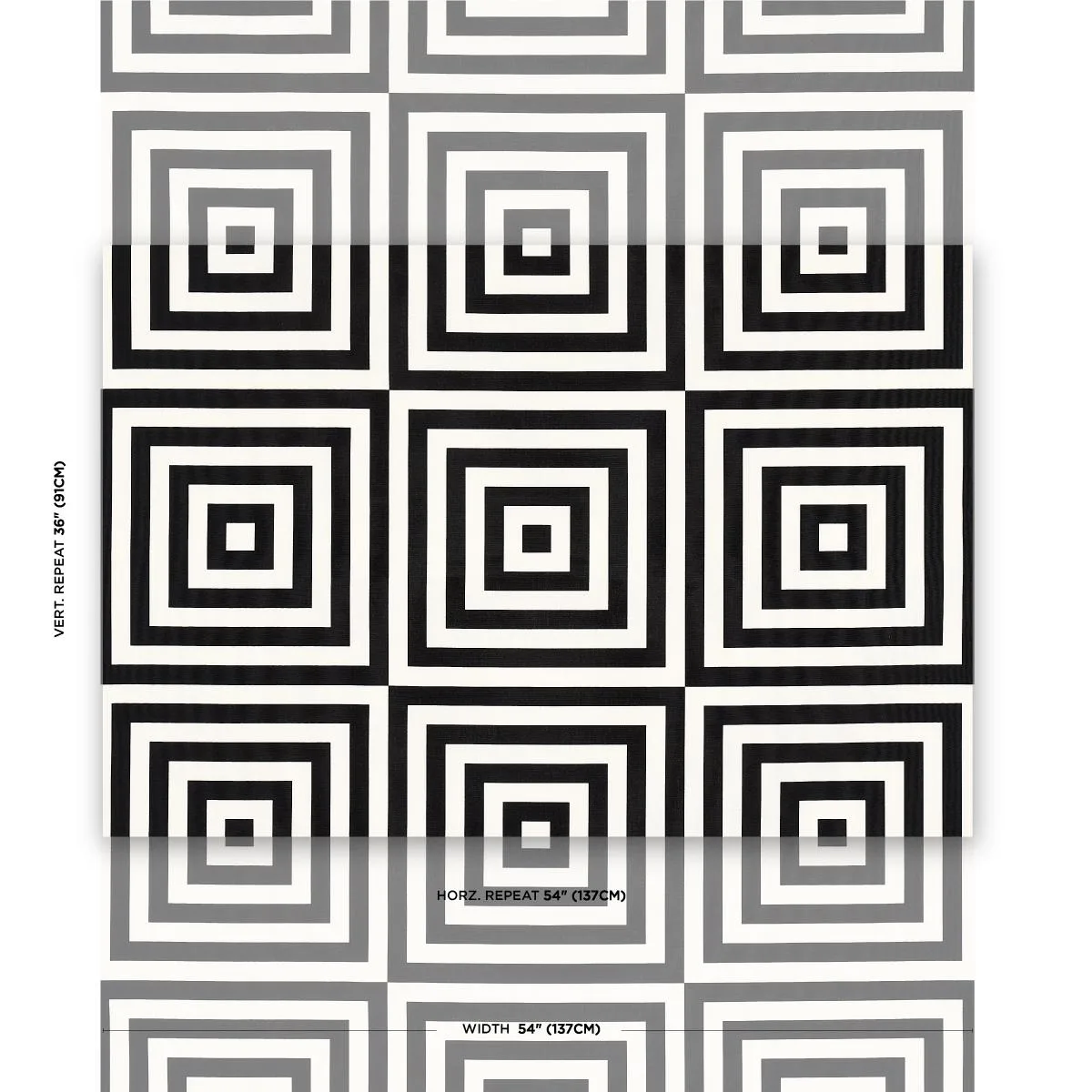 Schumacher 180921 Roxbury Indoor/Outdoor Black fabric swatch
