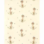 Schumacher 22140 Royal Poinciana Hand Embroidery Multi On Creme fabric swatch