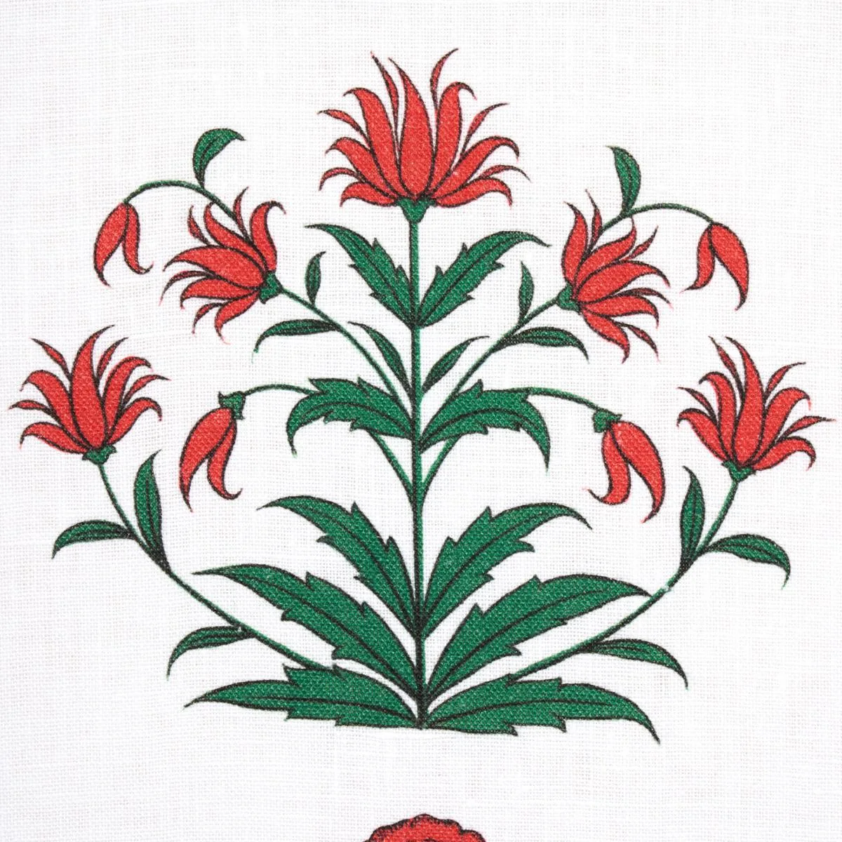 Schumacher 180671 Royal Poppy Stripe Red fabric swatch