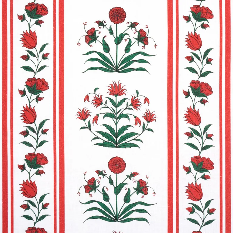 Schumacher 180671 Royal Poppy Stripe Red fabric swatch