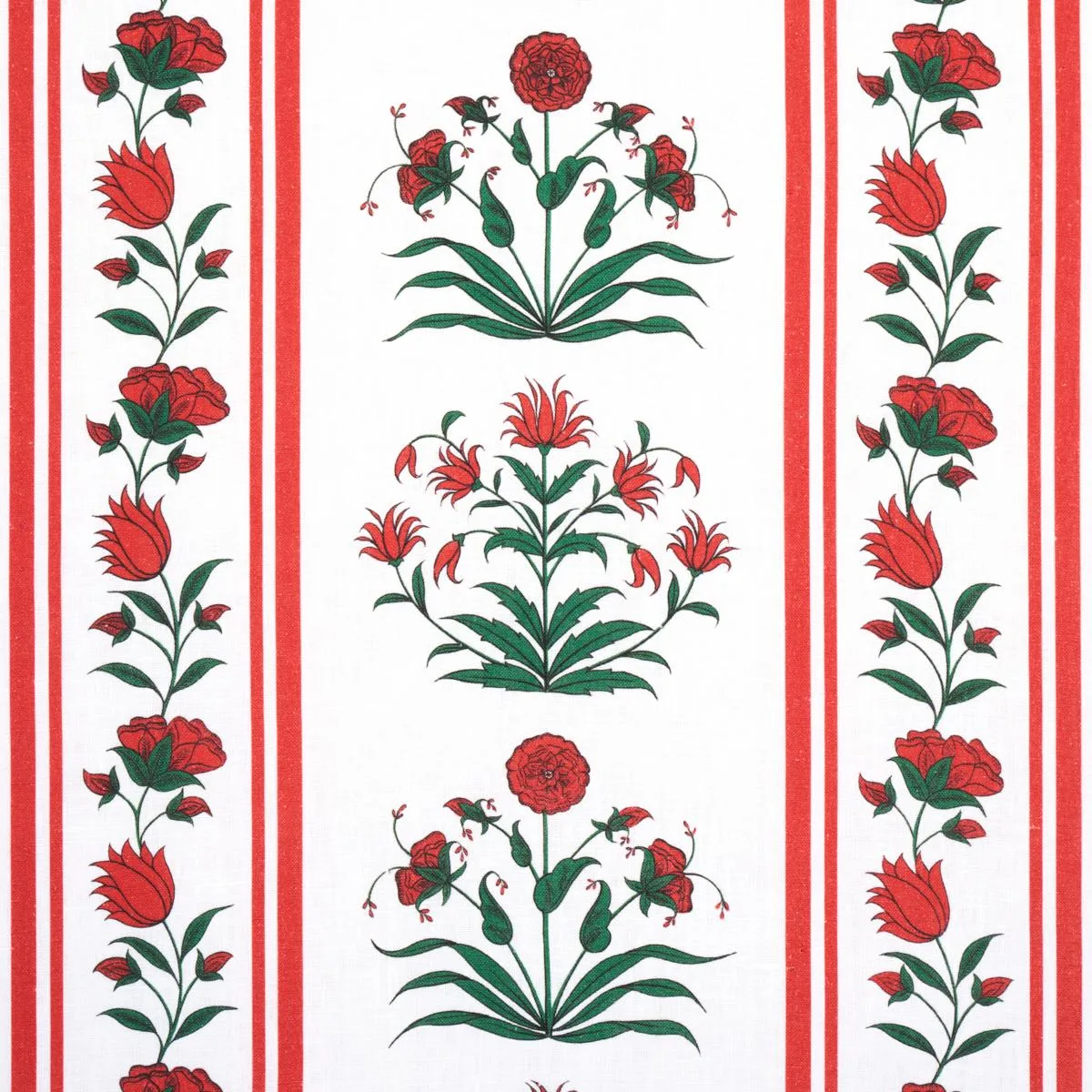 Schumacher 180671 Royal Poppy Stripe Red fabric swatch