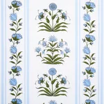 Schumacher 180670 Royal Poppy Stripe Sky fabric swatch