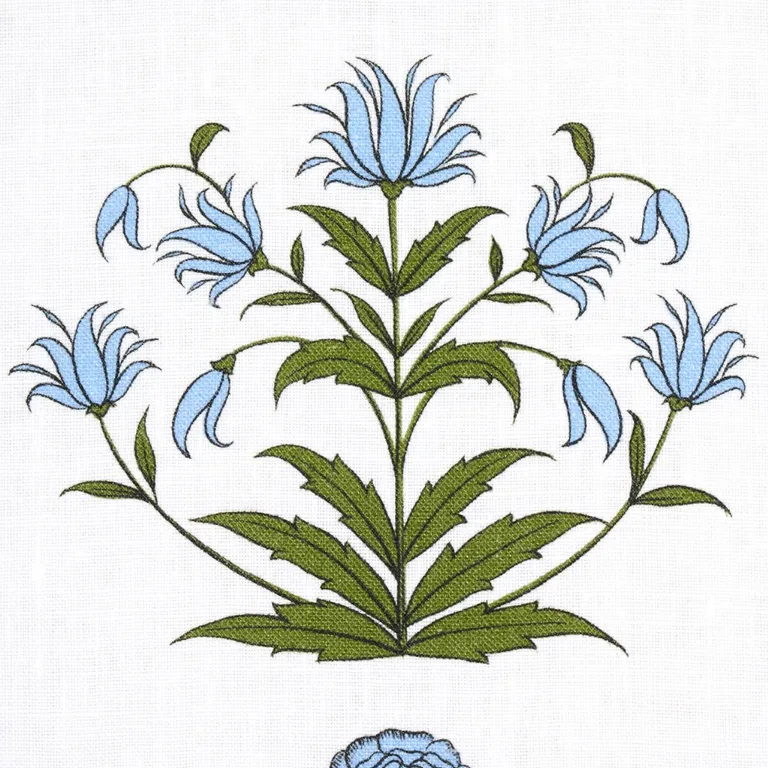 Schumacher 180670 Royal Poppy Stripe Sky fabric swatch