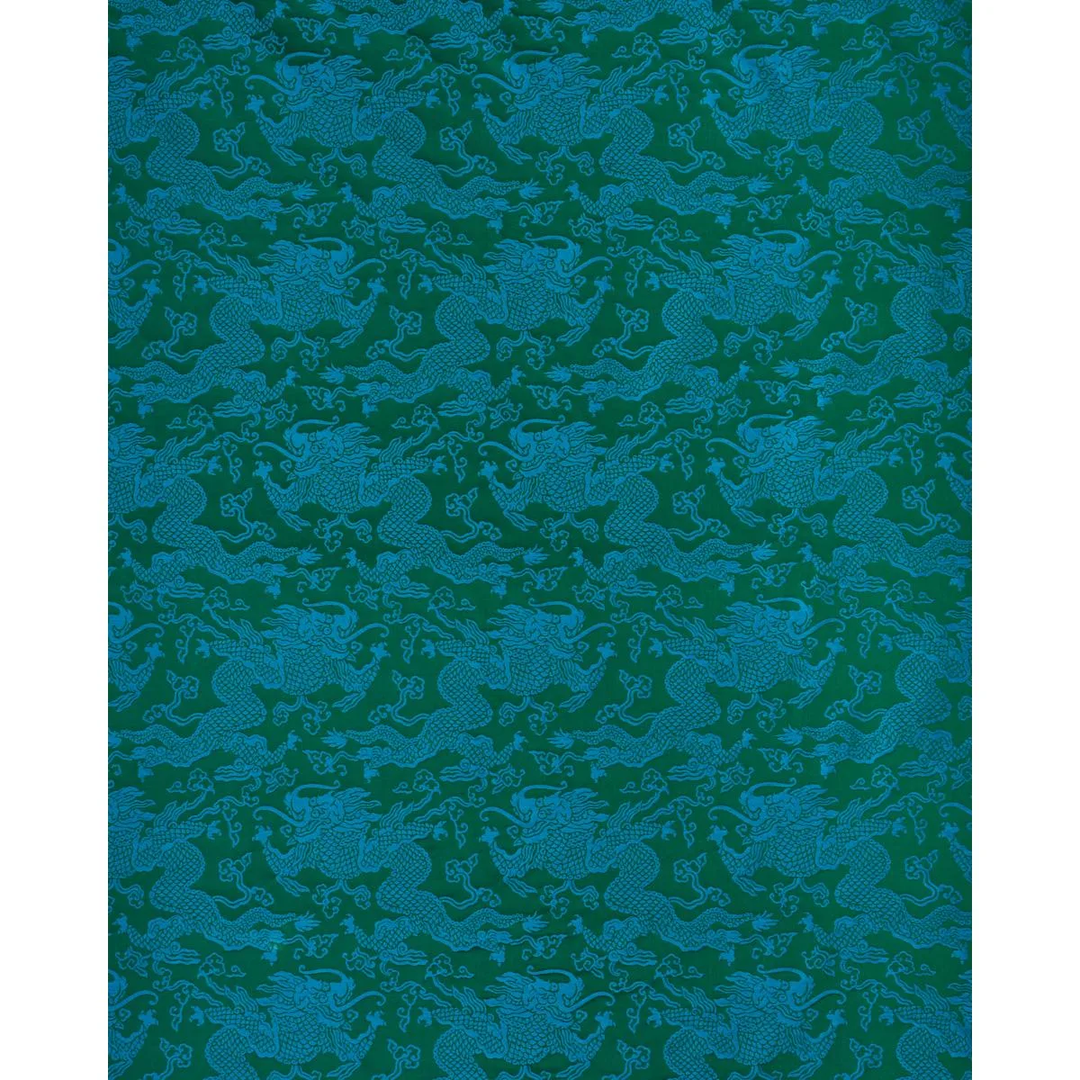 Schumacher 78100 Ruan Dragon Damask Emerald fabric swatch