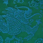 Schumacher 78100 Ruan Dragon Damask Emerald fabric swatch