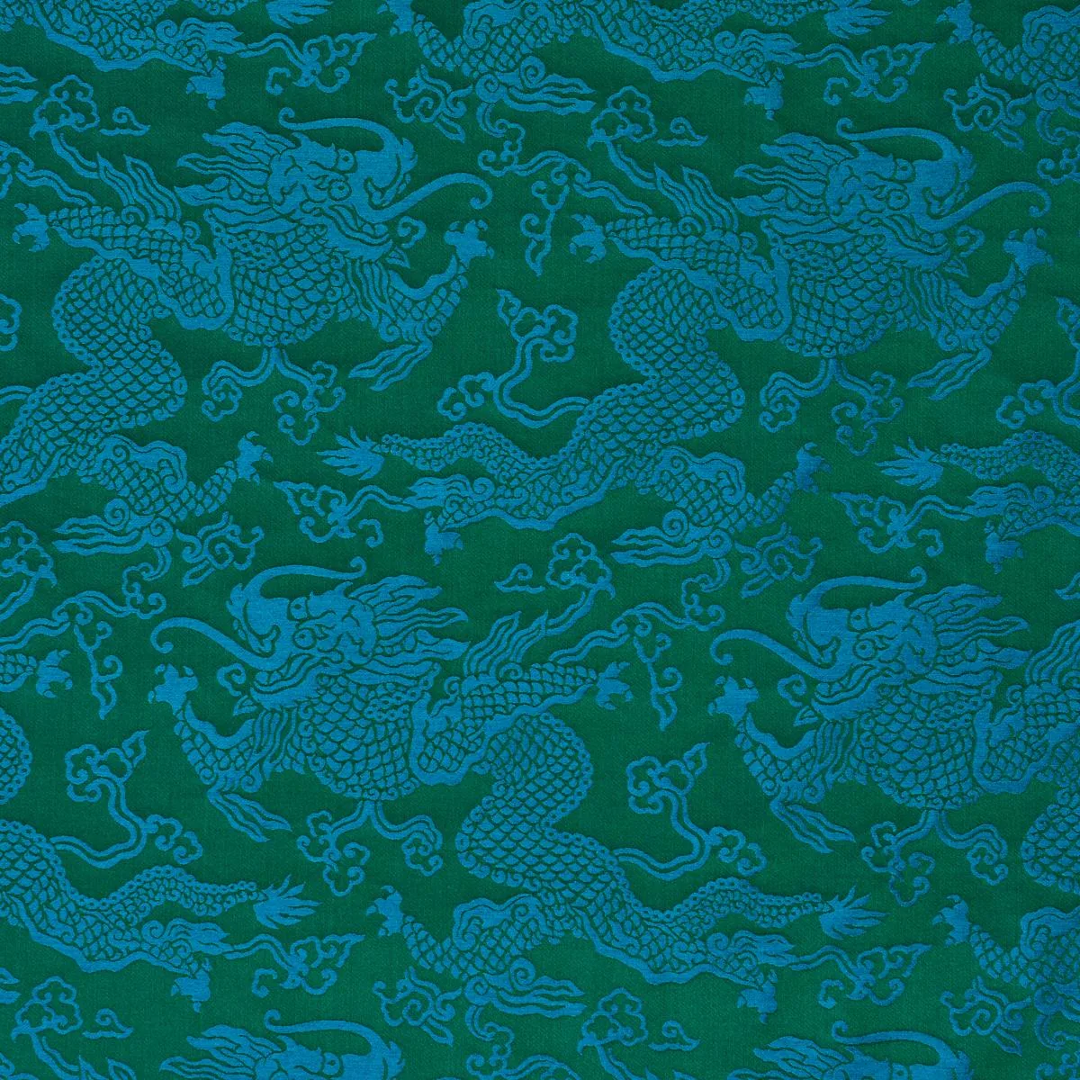 Schumacher 78100 Ruan Dragon Damask Emerald fabric swatch