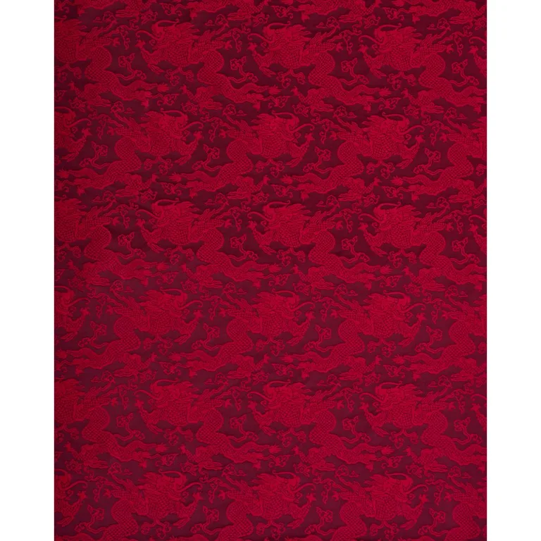Schumacher 78101 Ruan Dragon Damask Garnet fabric swatch