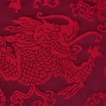 Schumacher 78101 Ruan Dragon Damask Garnet fabric swatch