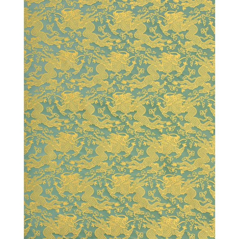 Schumacher 78102 Ruan Dragon Damask Gold fabric swatch