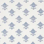Schumacher 74163 Rubia Embroidery Blue fabric swatch