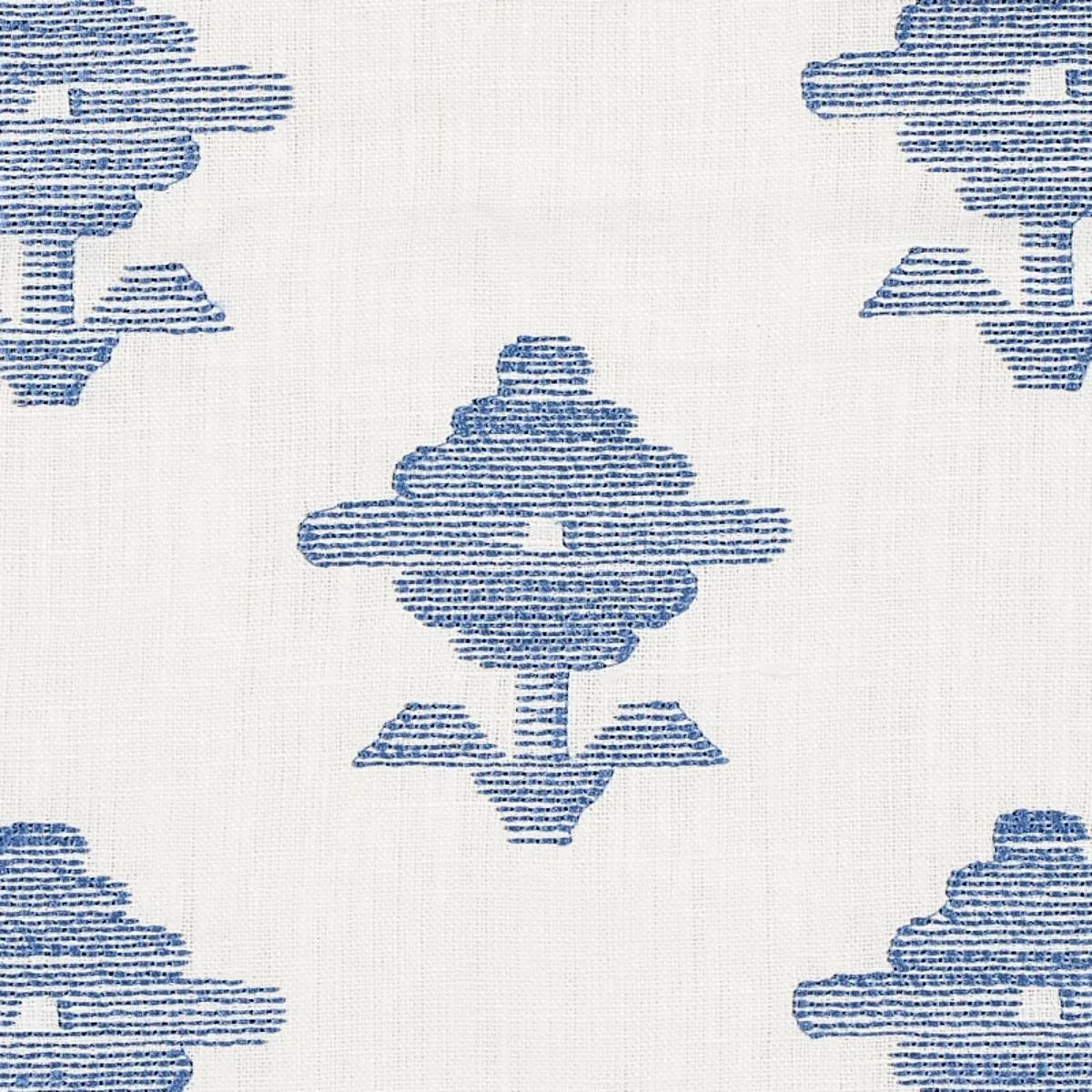 Schumacher 74163 Rubia Embroidery Blue fabric swatch