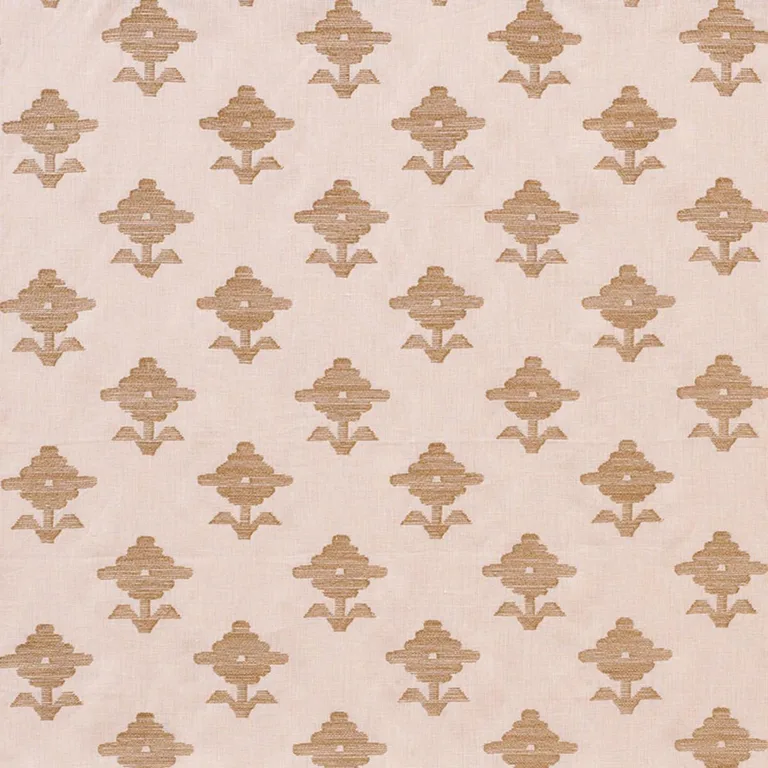 Schumacher 74161 Rubia Embroidery Blush fabric swatch
