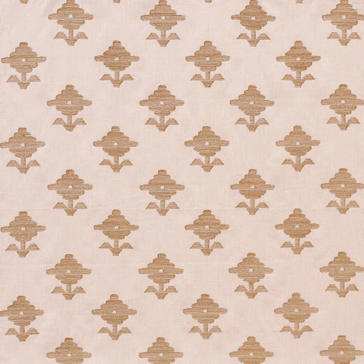 Schumacher 74161 Rubia Embroidery Blush fabric swatch