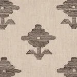 Schumacher 74165 Rubia Embroidery Brown fabric swatch