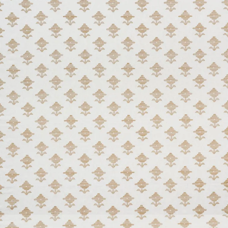 Schumacher 74160 Rubia Embroidery Ivory fabric swatch