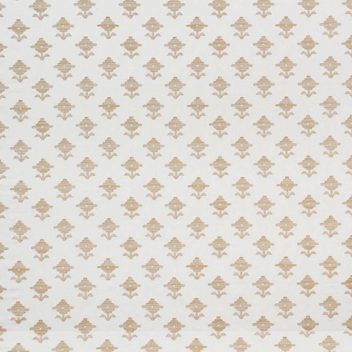 Schumacher 74160 Rubia Embroidery Ivory fabric swatch