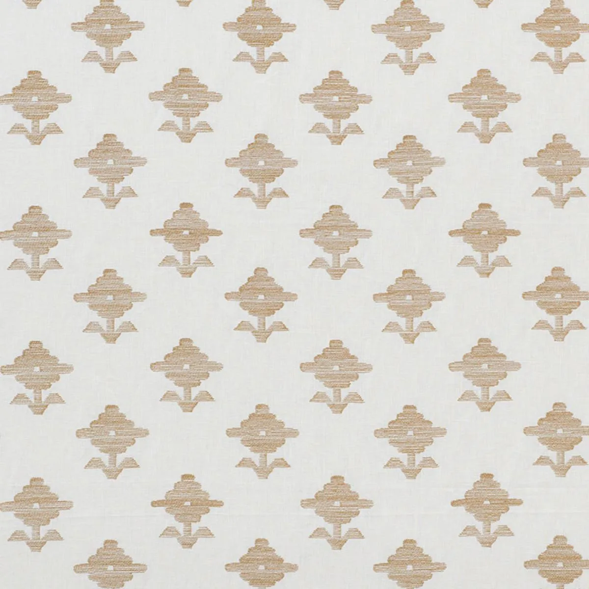 Schumacher 74160 Rubia Embroidery Ivory fabric swatch