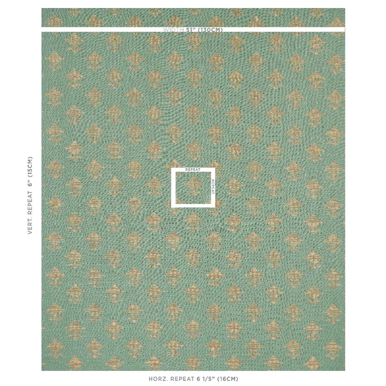 Schumacher 74164 Rubia Embroidery Mineral fabric swatch