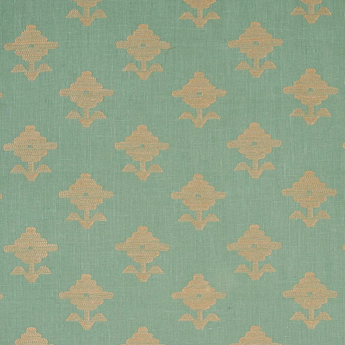 Schumacher 74164 Rubia Embroidery Mineral fabric swatch