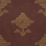 Schumacher 74162 Rubia Embroidery Umber fabric swatch
