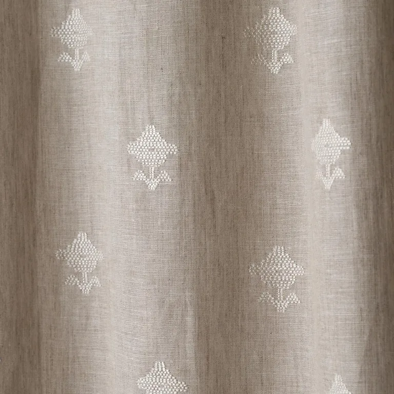 Schumacher 82552 Rubia Sheer Natural fabric swatch