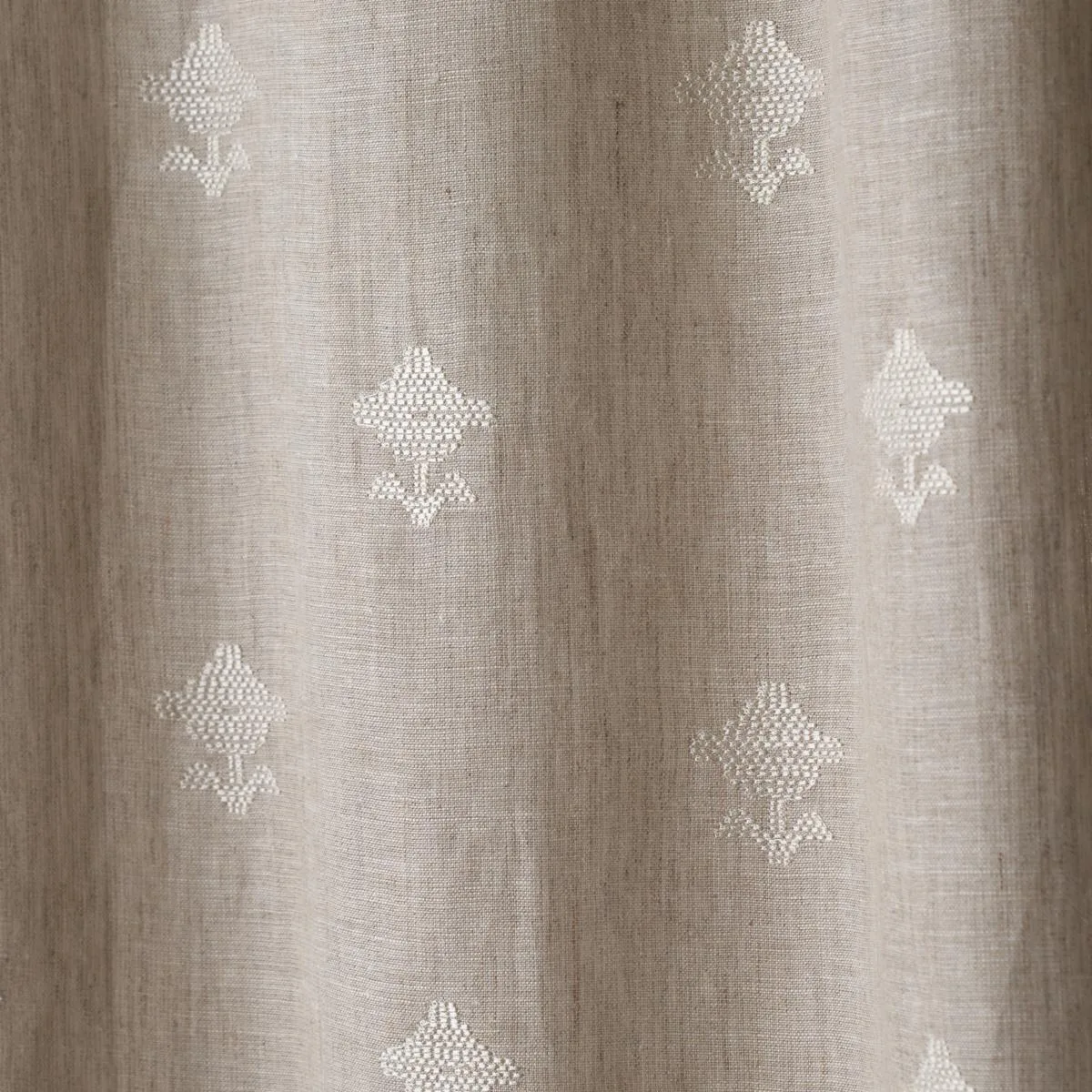 Schumacher 82552 Rubia Sheer Natural fabric swatch