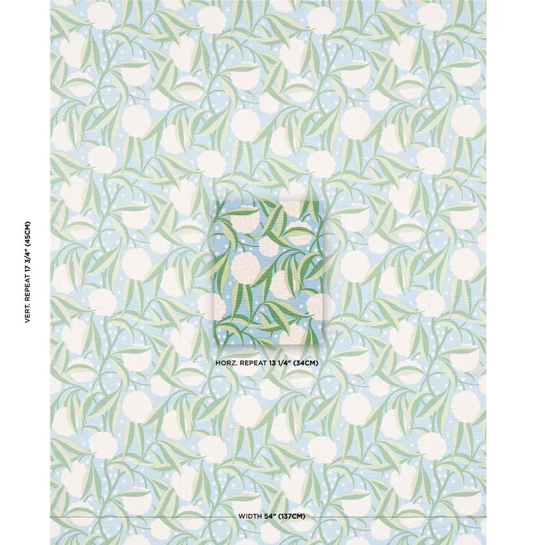 Schumacher 180070 Rubus Cotton Linen Delft fabric swatch