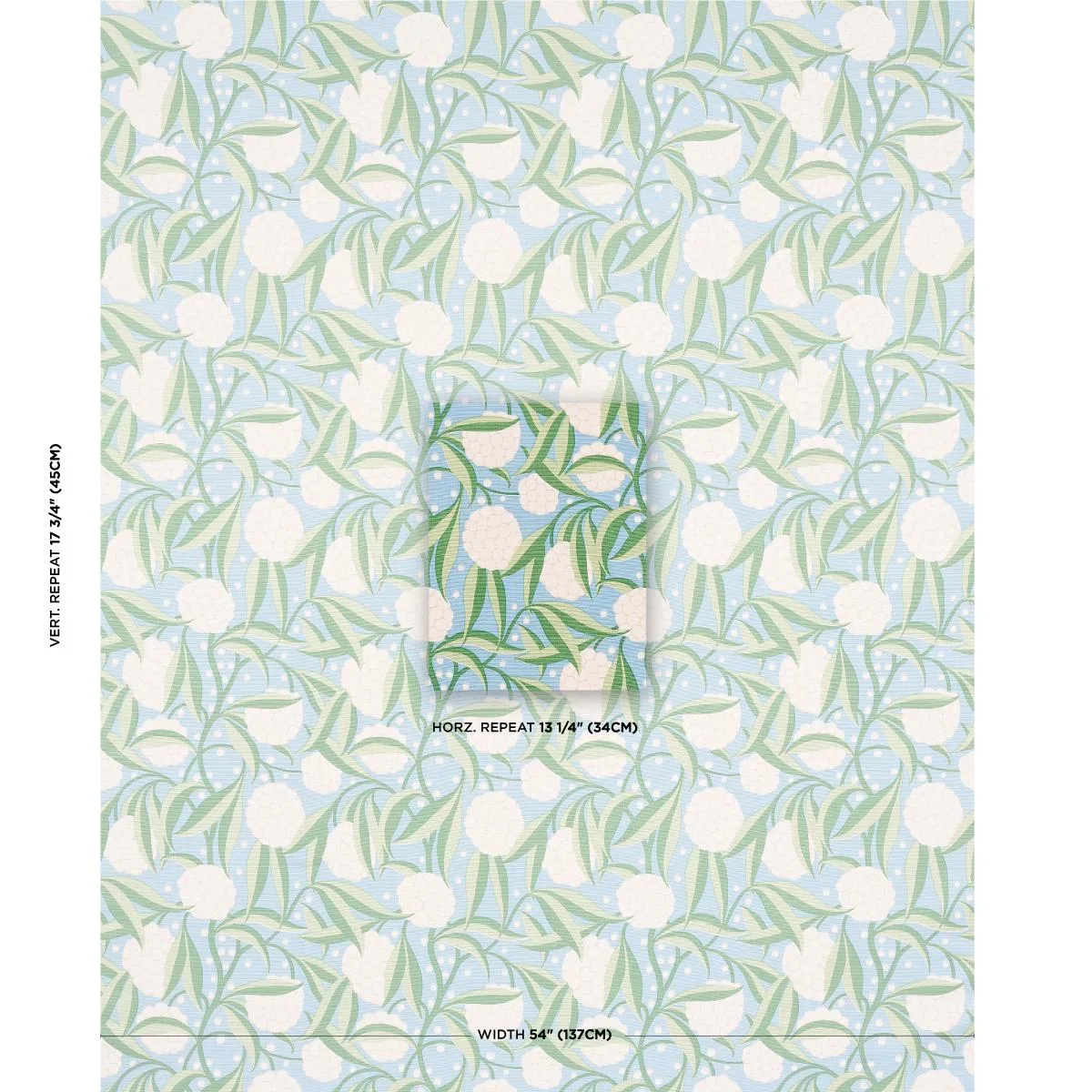 Schumacher 180070 Rubus Cotton Linen Delft fabric swatch