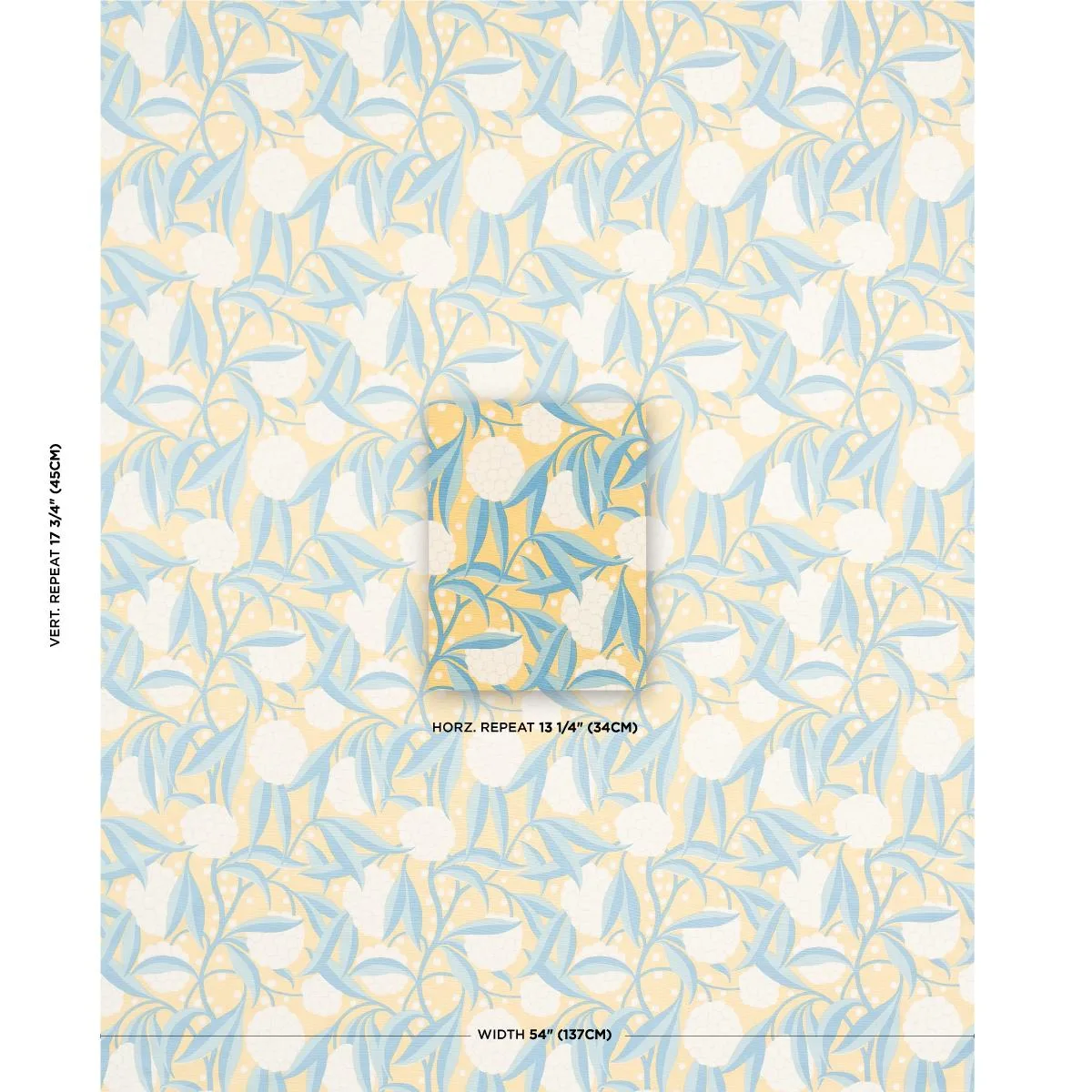 Schumacher 180072 Rubus Cotton Linen Yellow fabric swatch