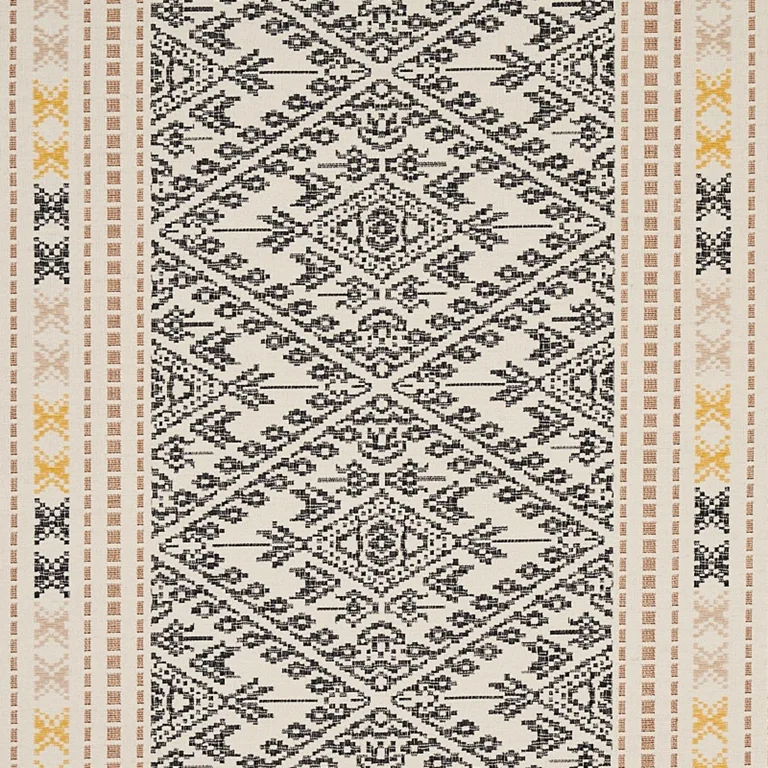 Schumacher 80610 Ruiz Jacquard Black fabric swatch